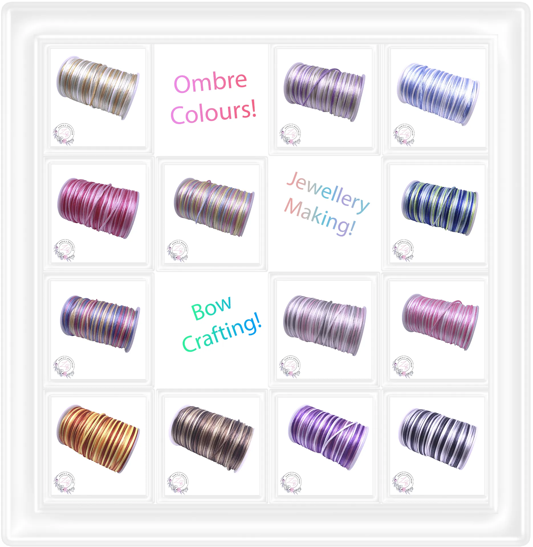 ⋅ Silky Satin Cord ⋅ Ombre Gold - Green ⋅ 2.0mm ⋅ 5 yards ⋅
