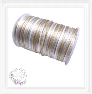⋅ Silky Satin Cord ⋅ Ombre Gold - Green ⋅ 2.0mm ⋅ 5 yards ⋅