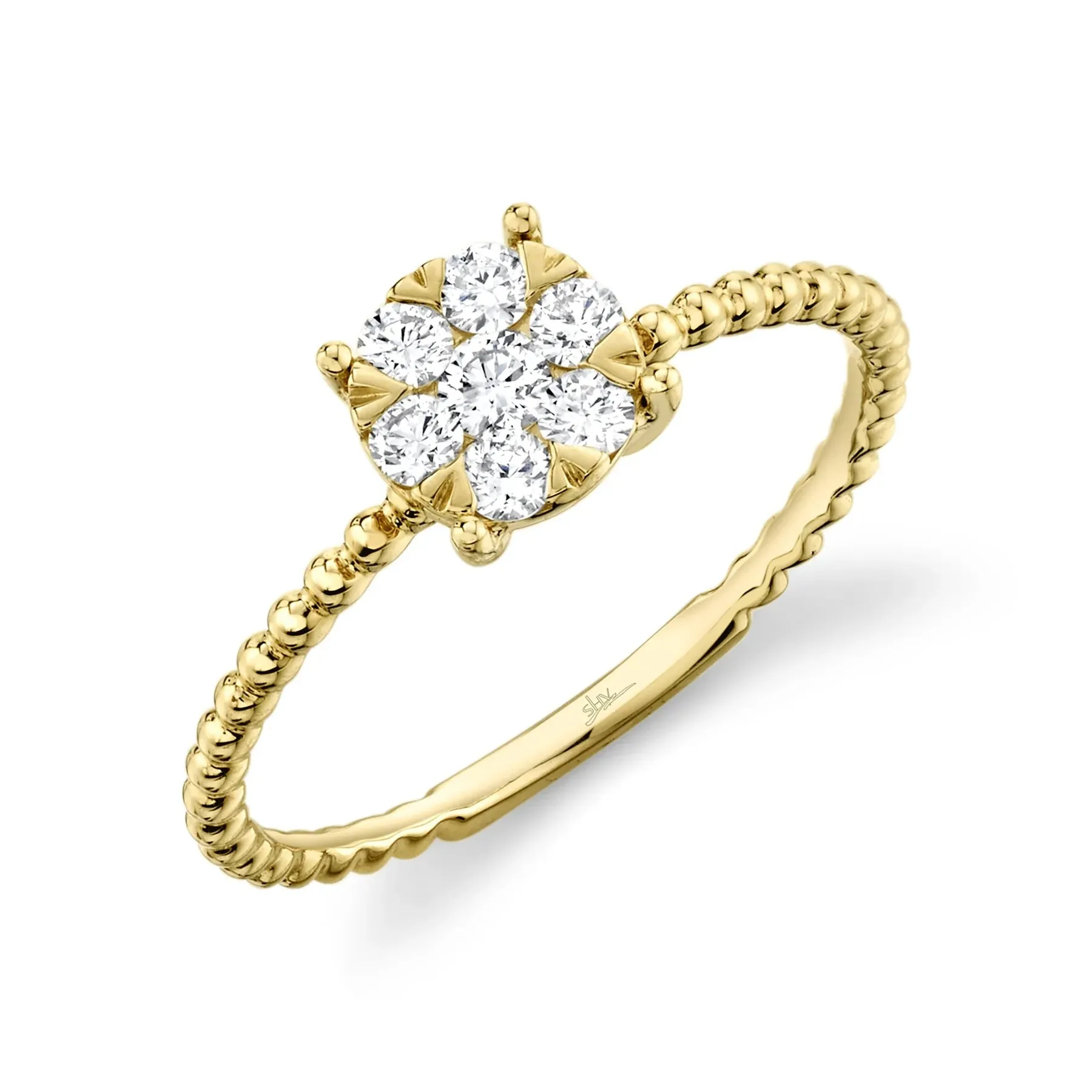 0.35 Carat Total Weight Diamond Cluster Ring in 14K White or Yellow Gold
