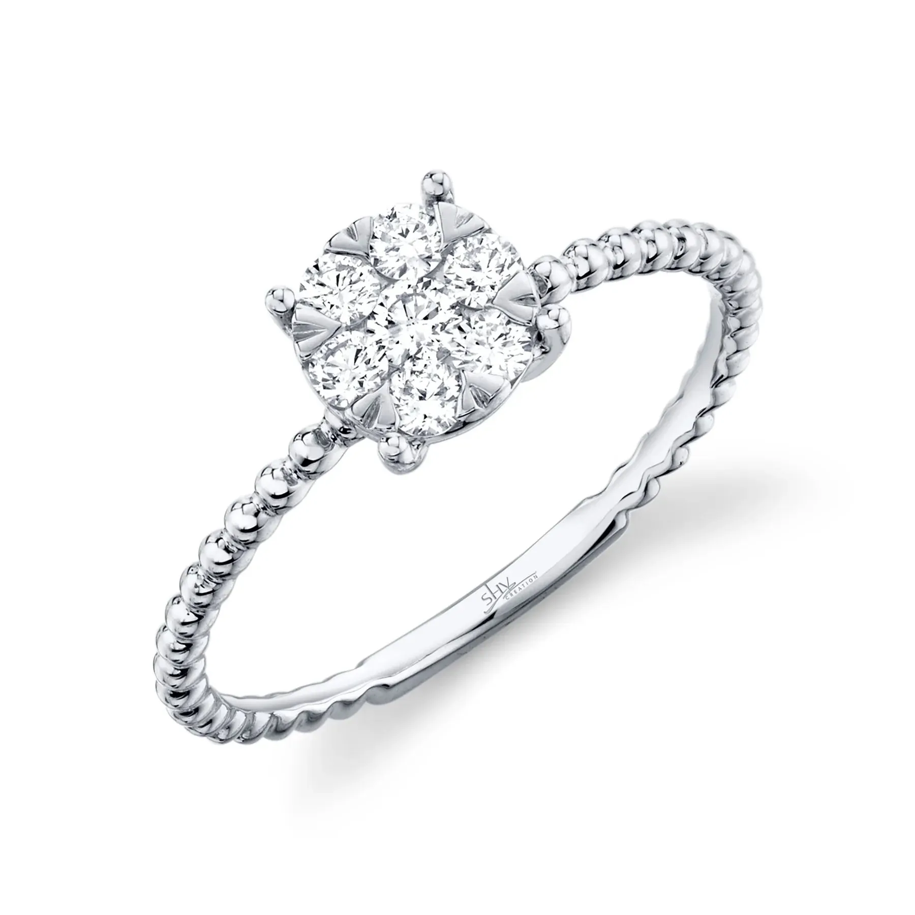 0.35 Carat Total Weight Diamond Cluster Ring in 14K White or Yellow Gold