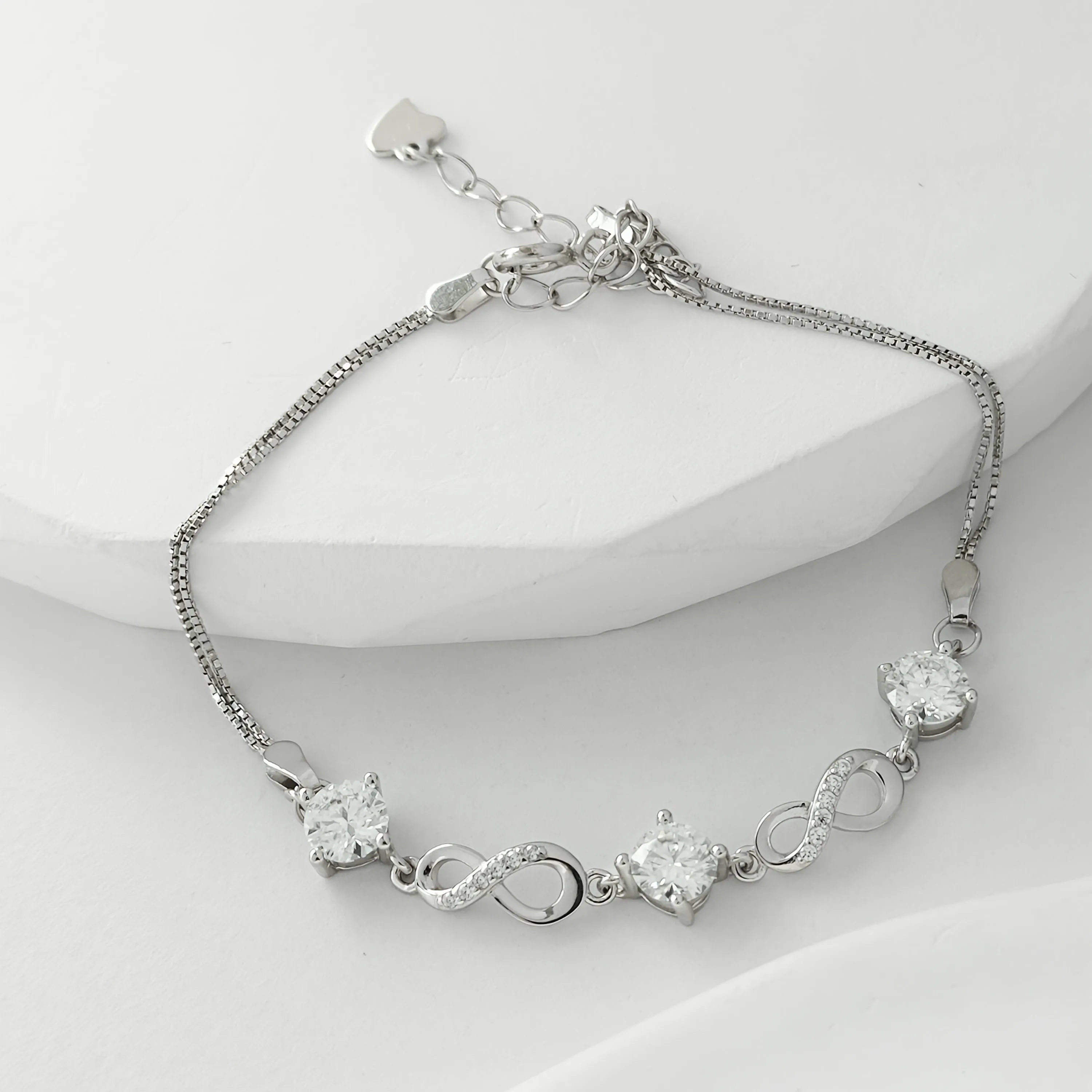 0.5CT Moissanite Heart Bracelet Set - Stylish Casual Gift