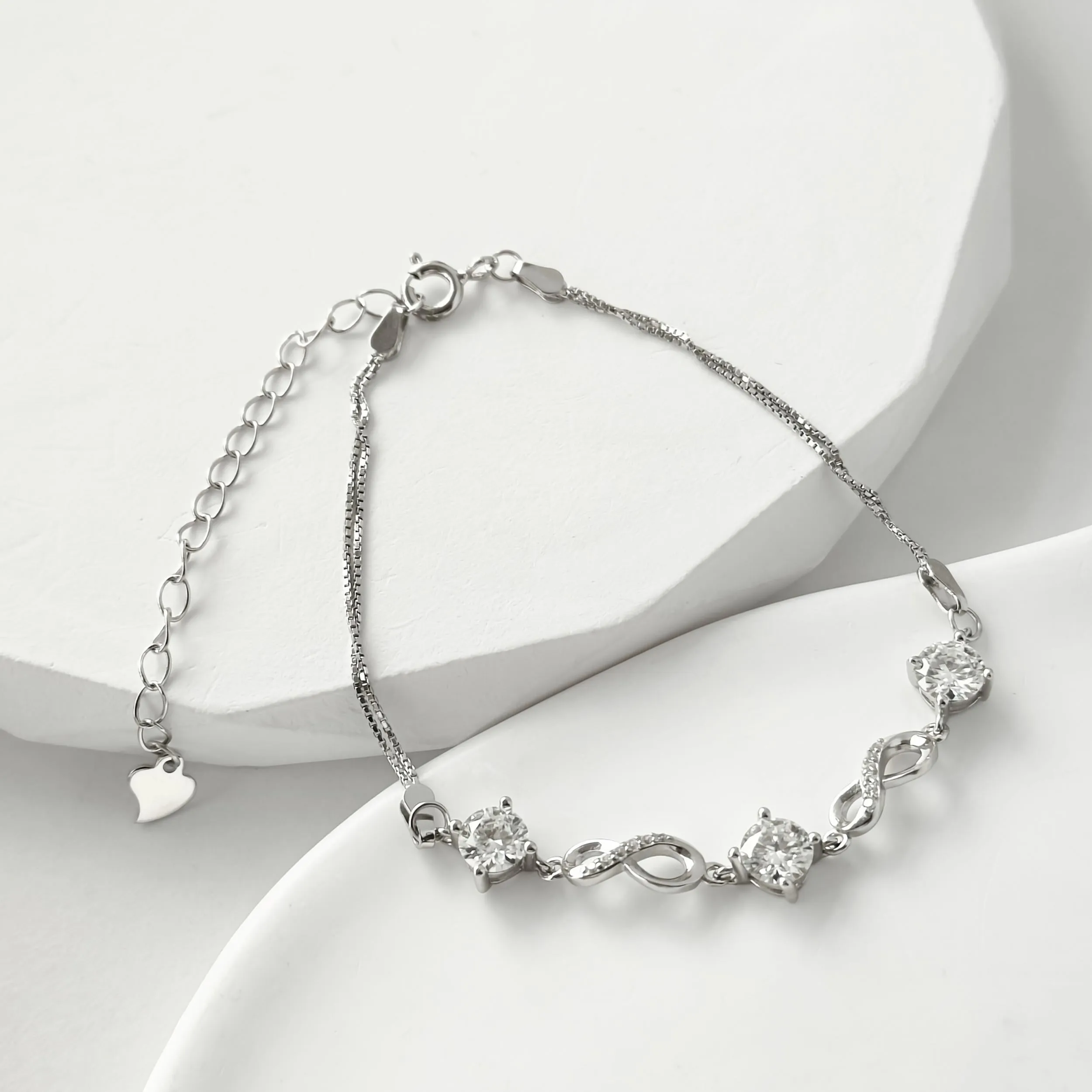 0.5CT Moissanite Heart Bracelet Set - Stylish Casual Gift