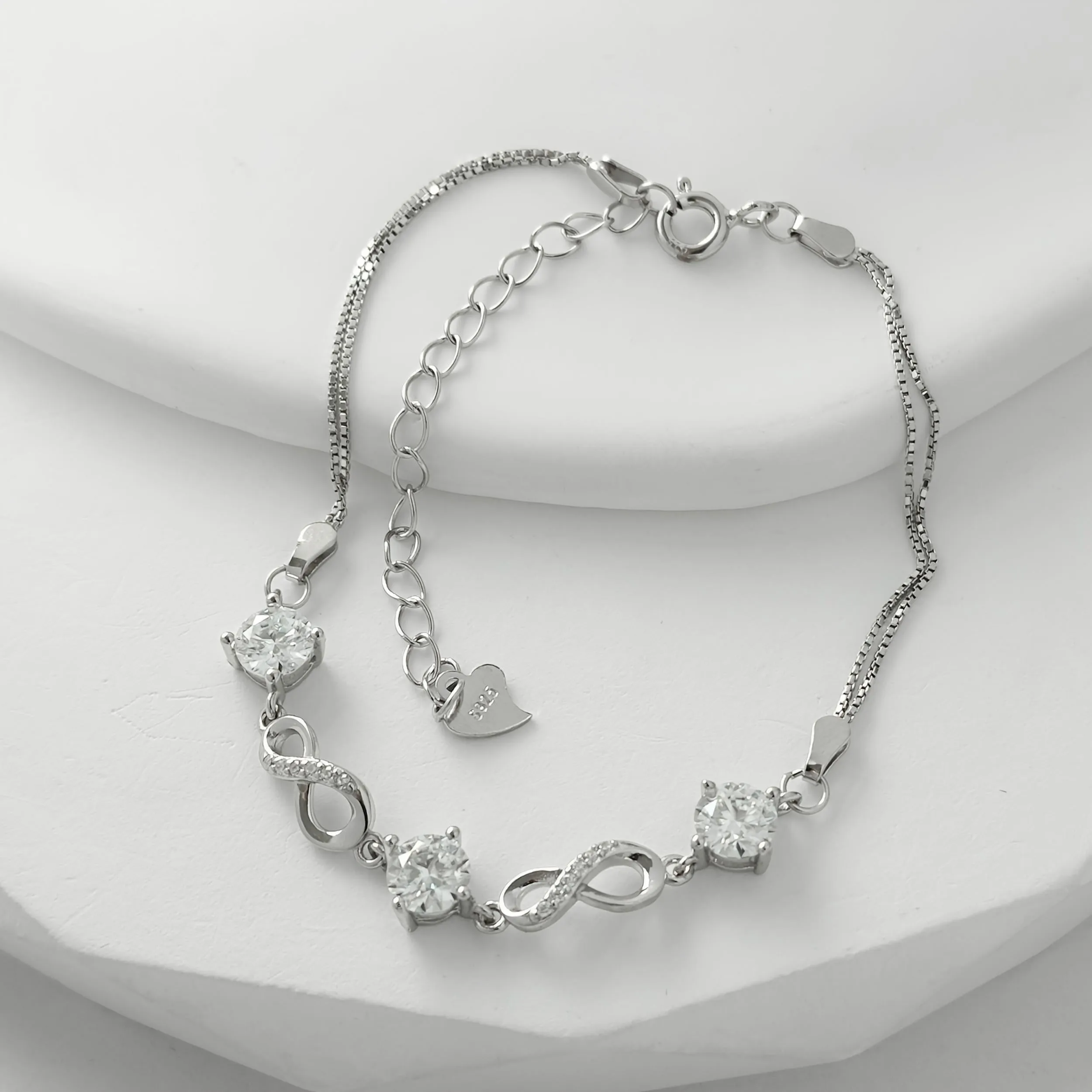 0.5CT Moissanite Heart Bracelet Set - Stylish Casual Gift