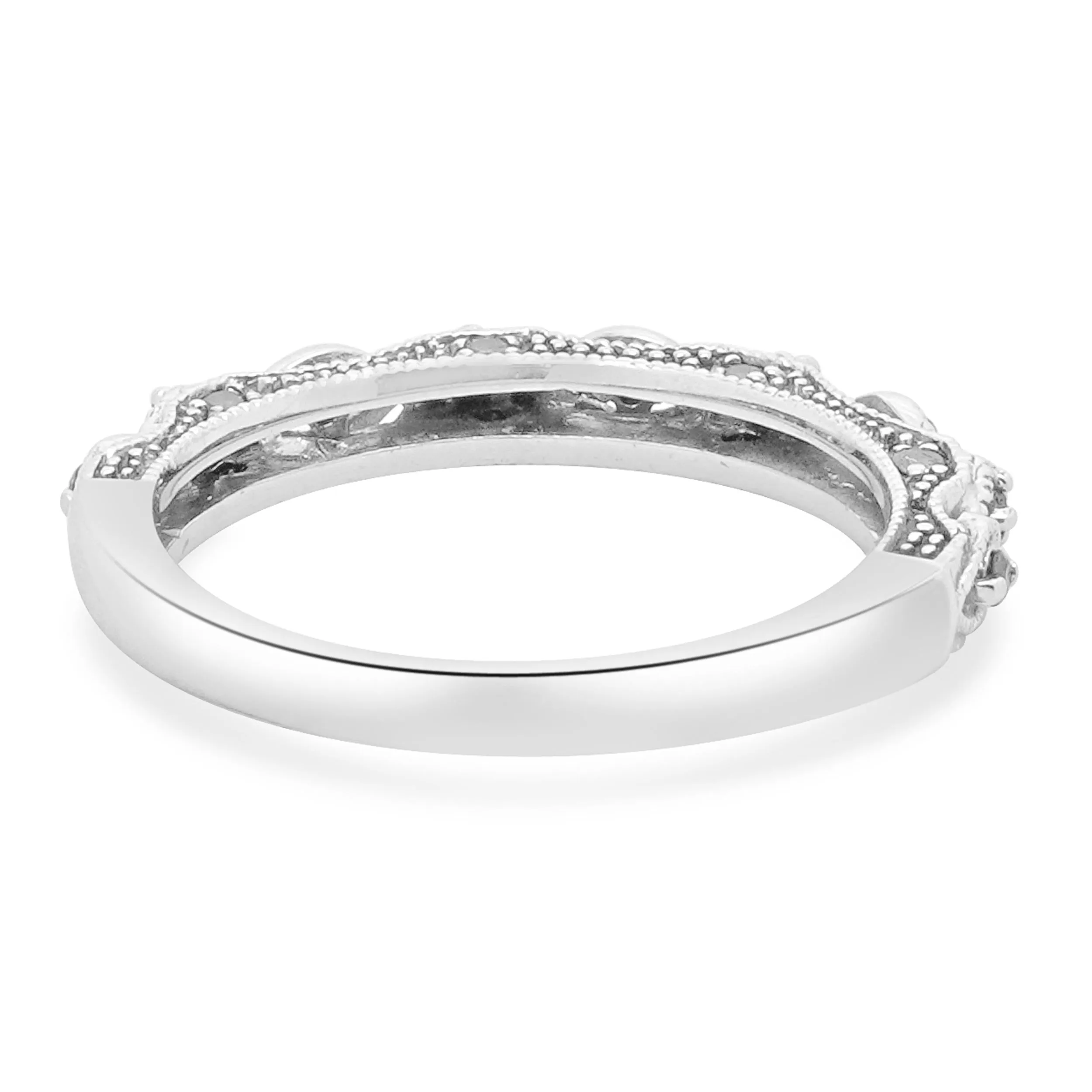 10 Karat White Gold Irradiated Blue Diamond Contoured Band