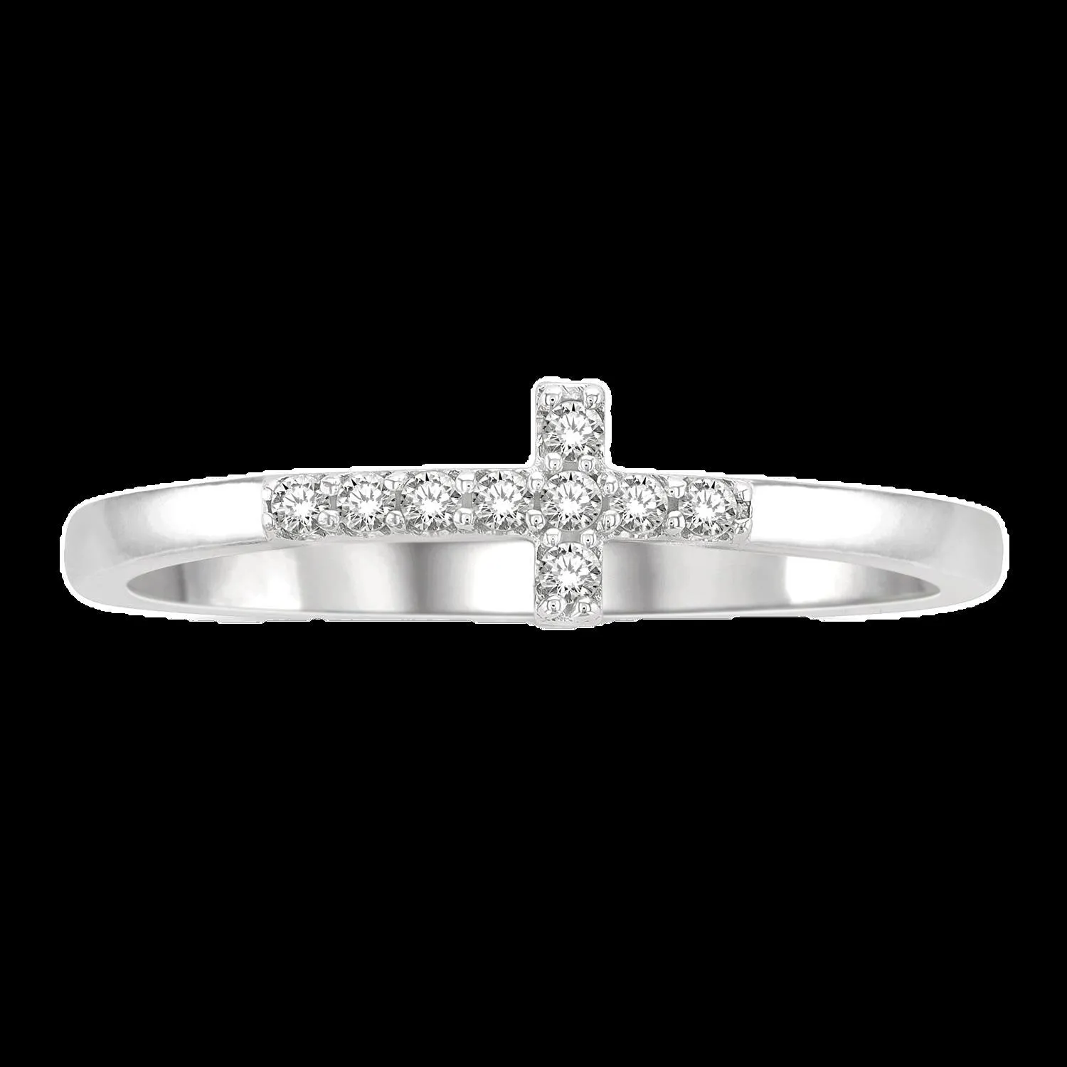 10K 0.04ct Diamond Cross Ring