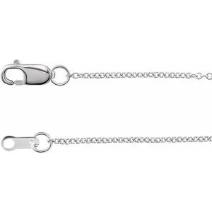 10K White 1 mm Solid Cable 18" Chain