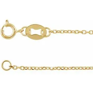 10K Yellow 1 mm Diamond-Cut Cable 16" Chain