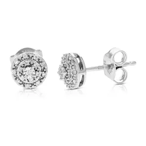 1/10 cttw Diamond Composite Stud Earrings in Sterling Silver