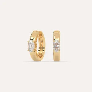 1/2 carat Oval Diamond Hoop Earrings