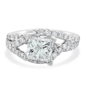 14 Karat White Gold Princess Cut Diamond Engagement Ring