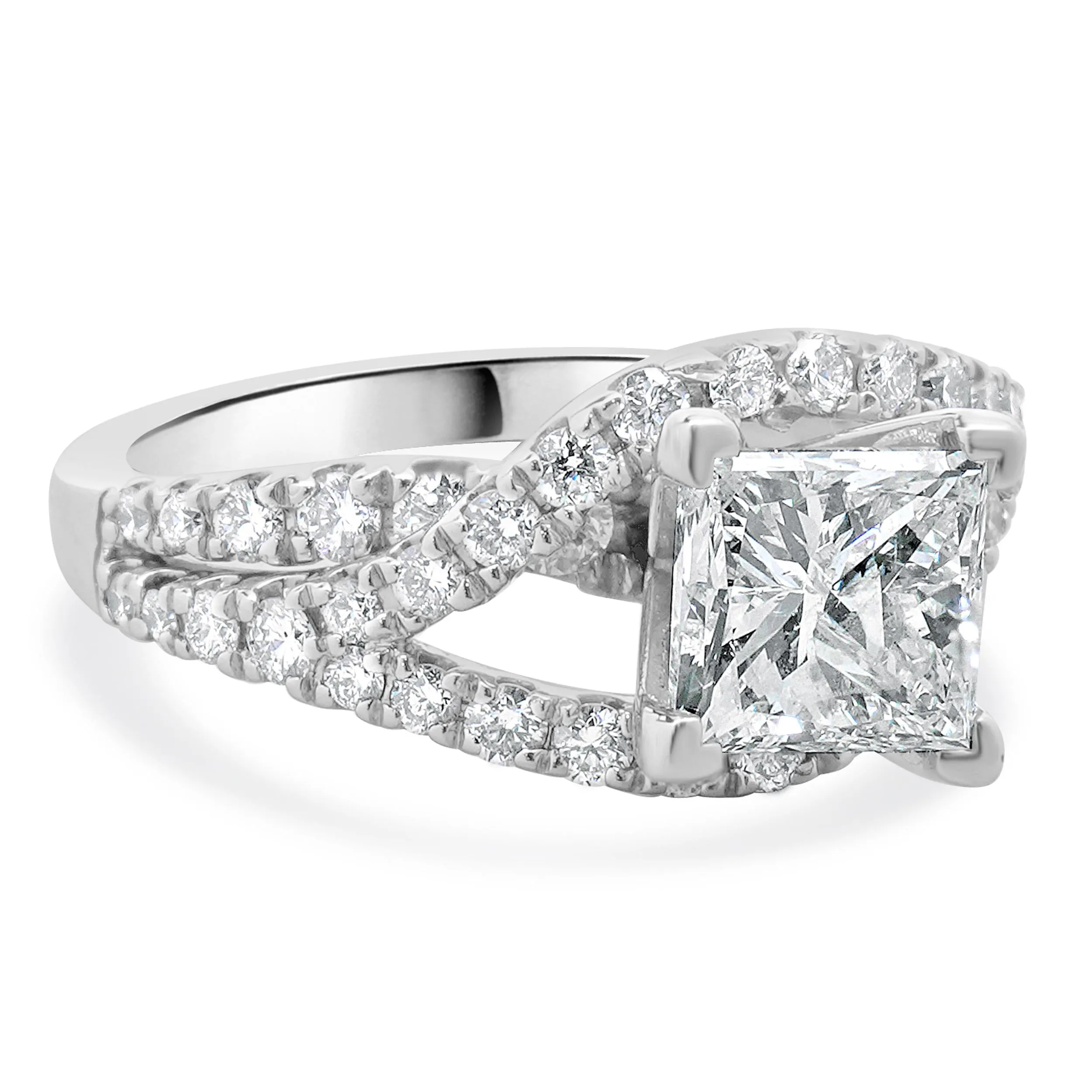 14 Karat White Gold Princess Cut Diamond Engagement Ring