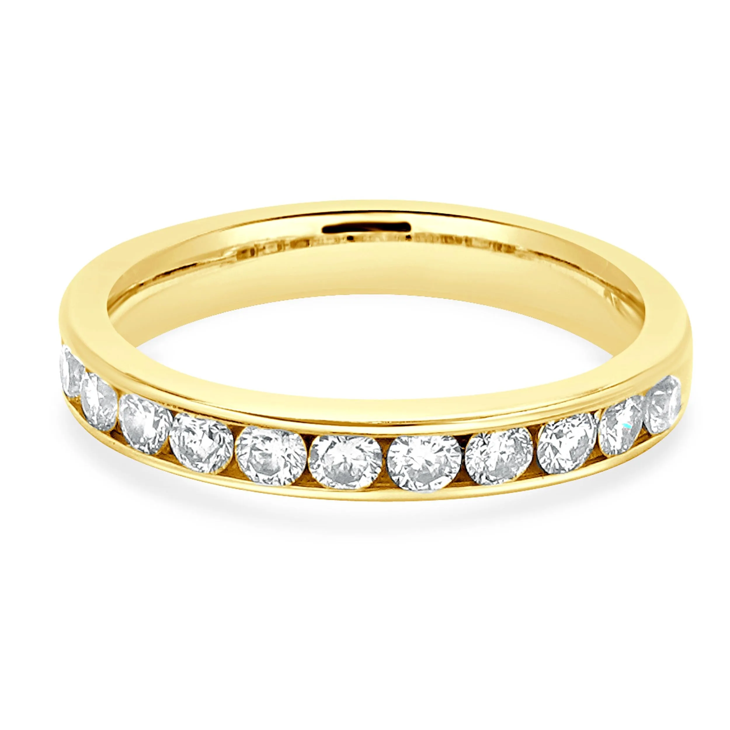 14 Karat Yellow Gold Channel Set Diamond Band