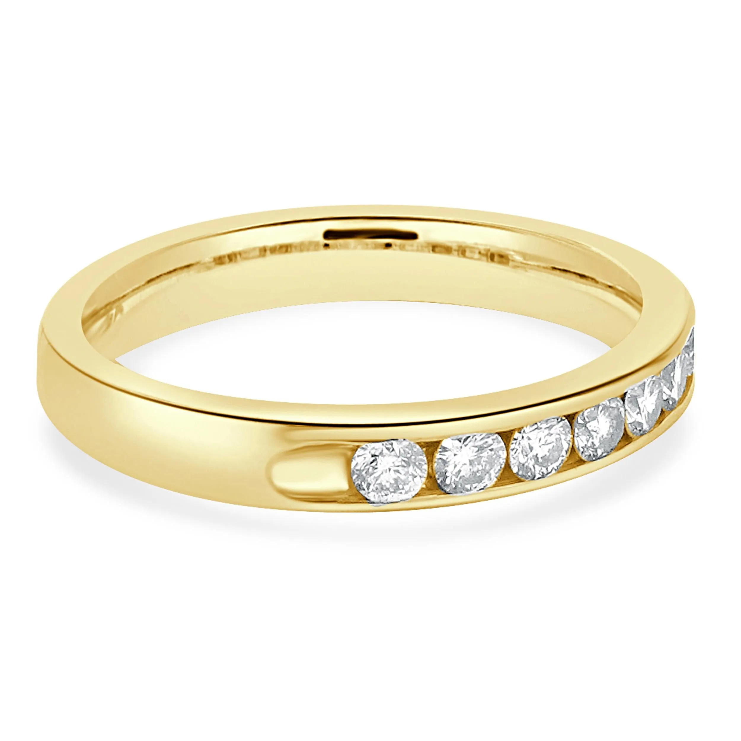 14 Karat Yellow Gold Channel Set Diamond Band