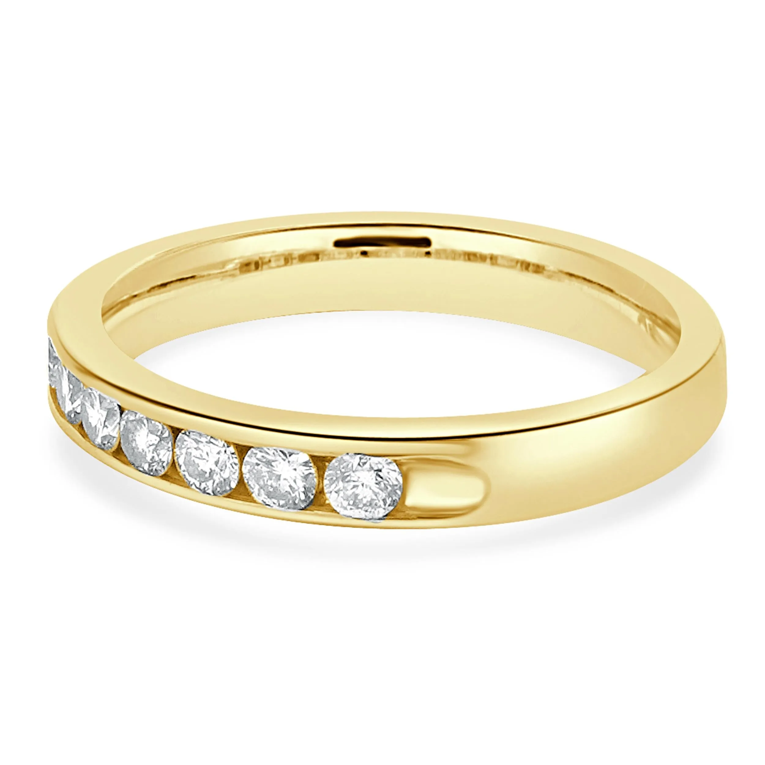 14 Karat Yellow Gold Channel Set Diamond Band