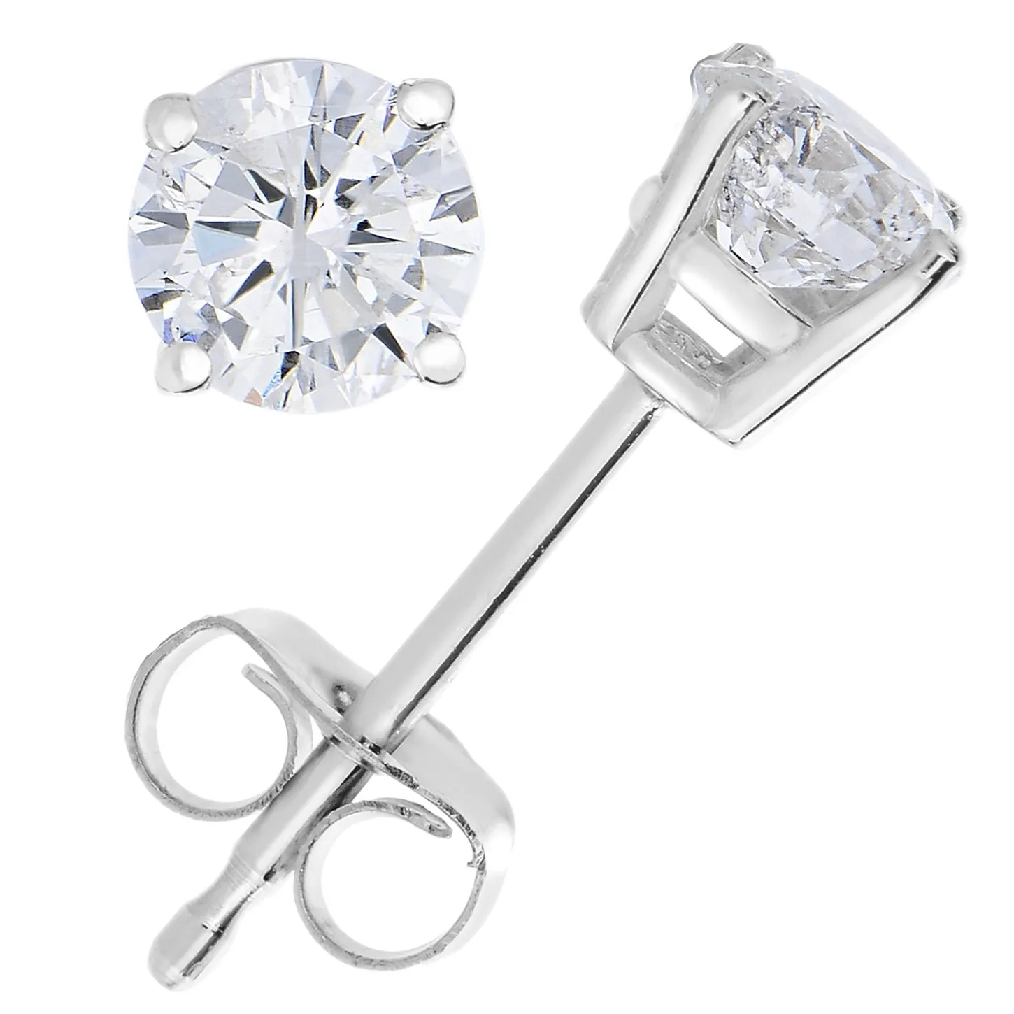 1/4 to 1 cttw Diamond Stud Earrings in 14K White Gold