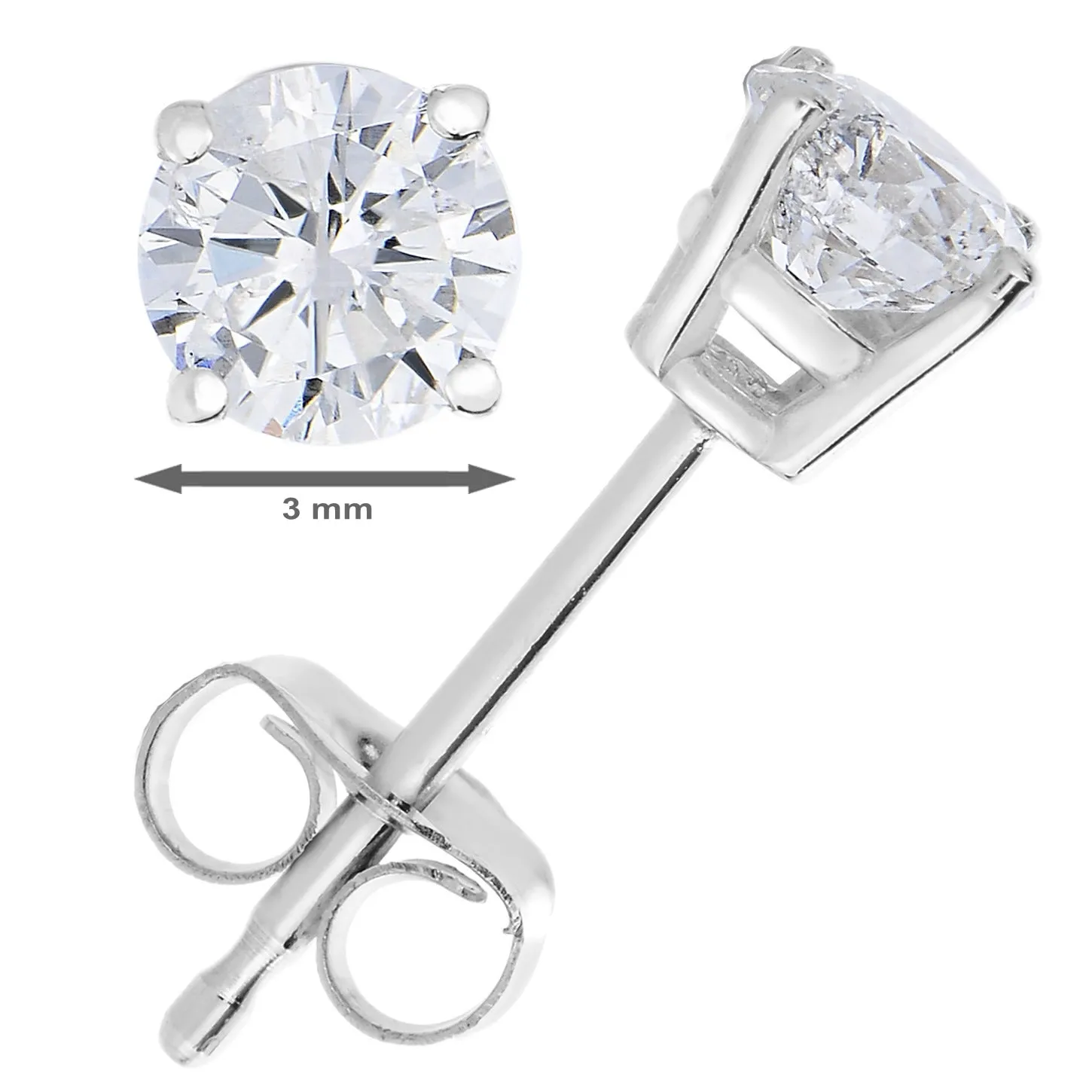 1/4 to 1 cttw Diamond Stud Earrings in 14K White Gold