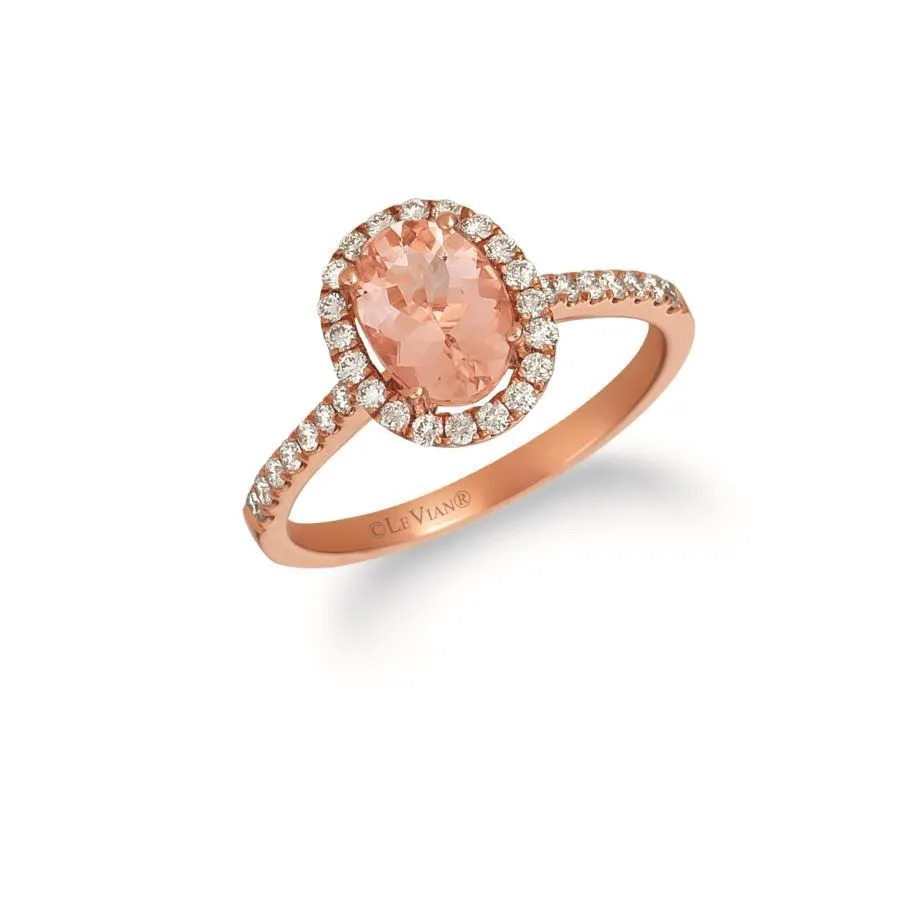 14K 0.33ct-Dia 0.86ct-Morganite LeVian Ring