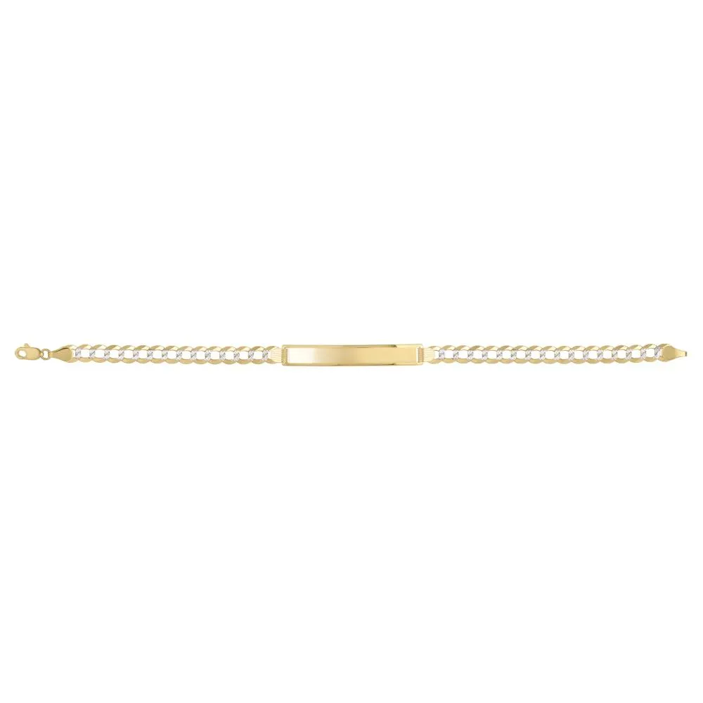 14K 5.7mm Pave ID Curb Bracelet