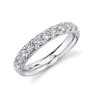14K Gold 0.90 Carat Round Diamond Half Eternity Wedding Band