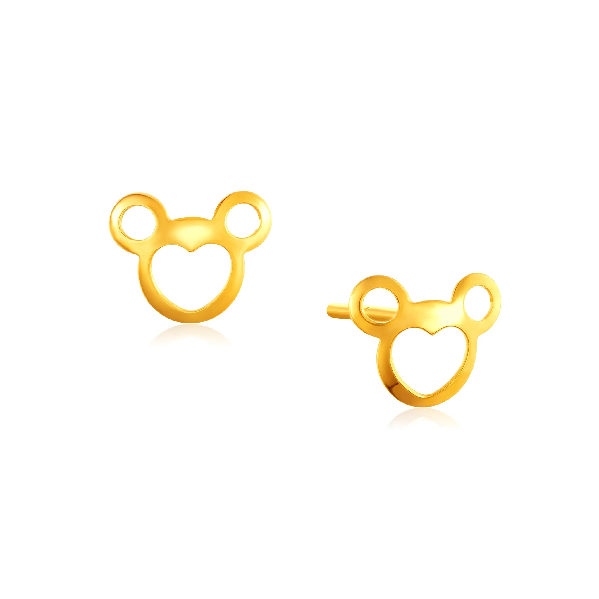 14K Gold Classic Mouse Icon Earrings