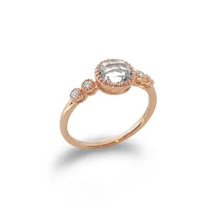 14k gold diamond white topaz designer engagement ring MR45625A