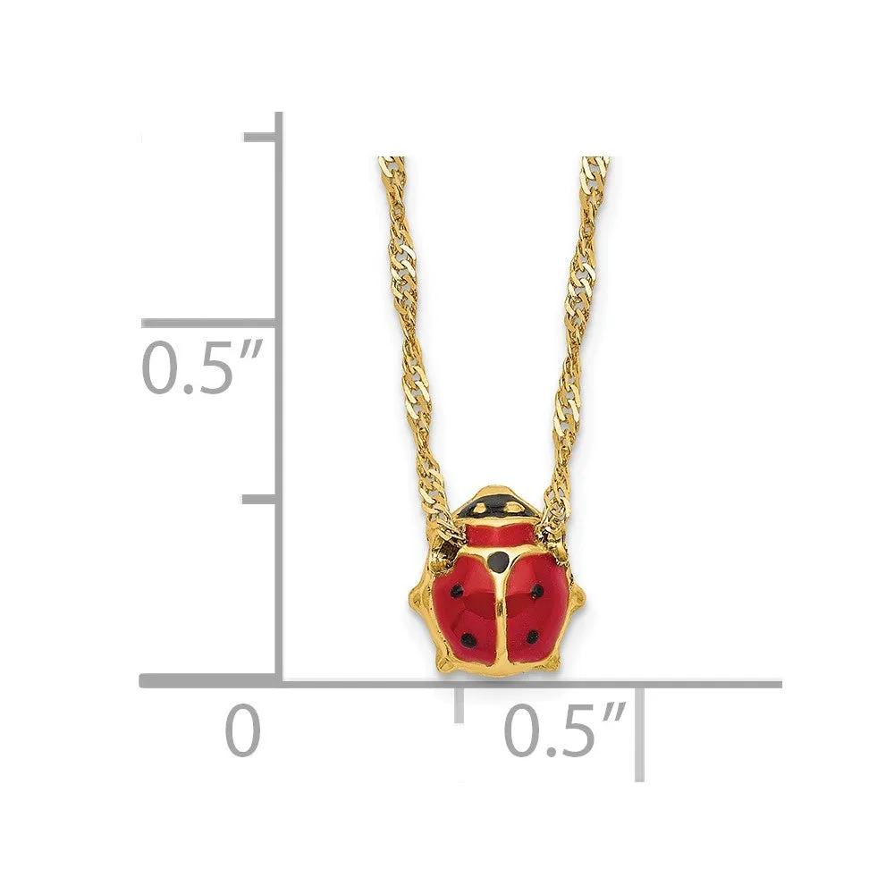 14k Gold Ladybug 16" Necklace