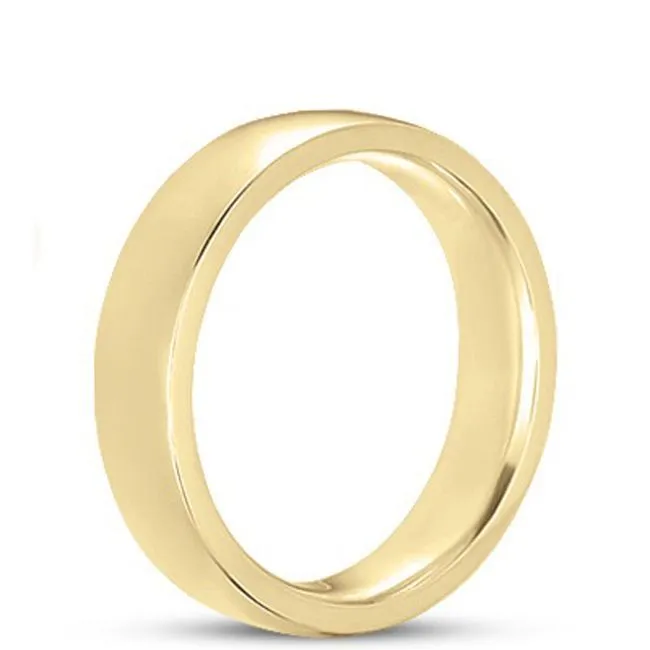 14k Plain Gold Low Dome Comfort Fit Wedding Band (5.0 mm)