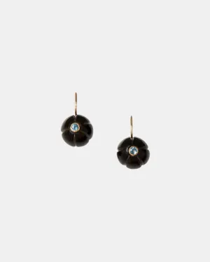 14K PUMPKIN EARRINGS IN BLACK HORN MIX