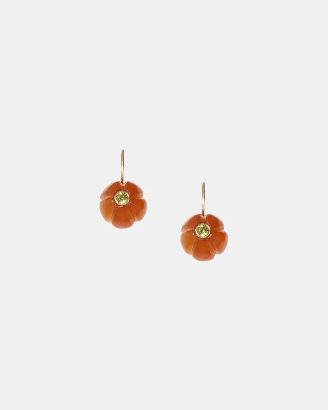 14K PUMPKIN EARRINGS IN BROWN HORN MIX