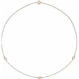 14K Rose 1/3 CTW Lab-Grown Diamond 3-Station 18" Necklace