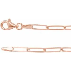 14K Rose 2.6 mm Elongated Link 18" Chain
