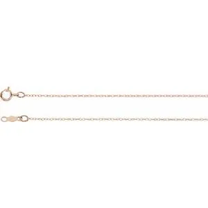 14K Rose .75 mm Rope 18" Chain