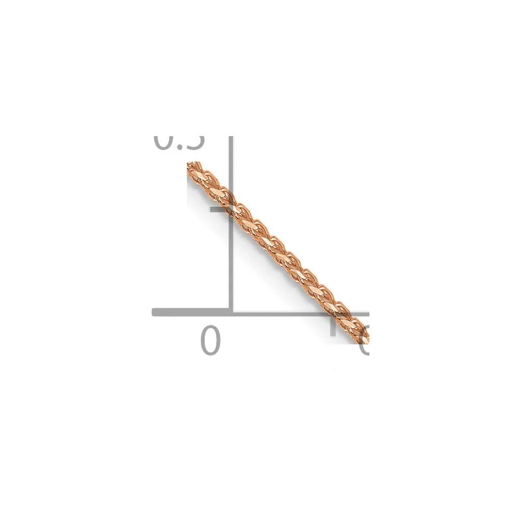14K Rose Gold 1mm Dimond-cut Open Franco Chain