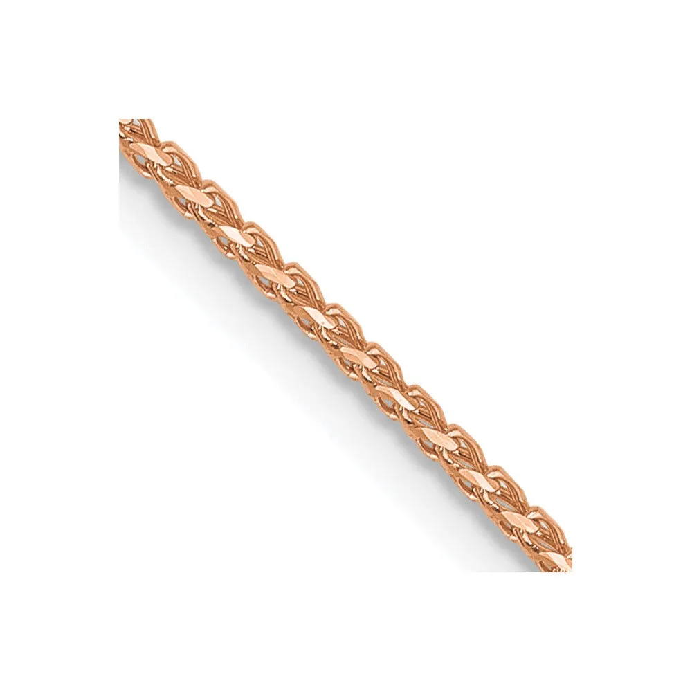 14K Rose Gold 1mm Dimond-cut Open Franco Chain