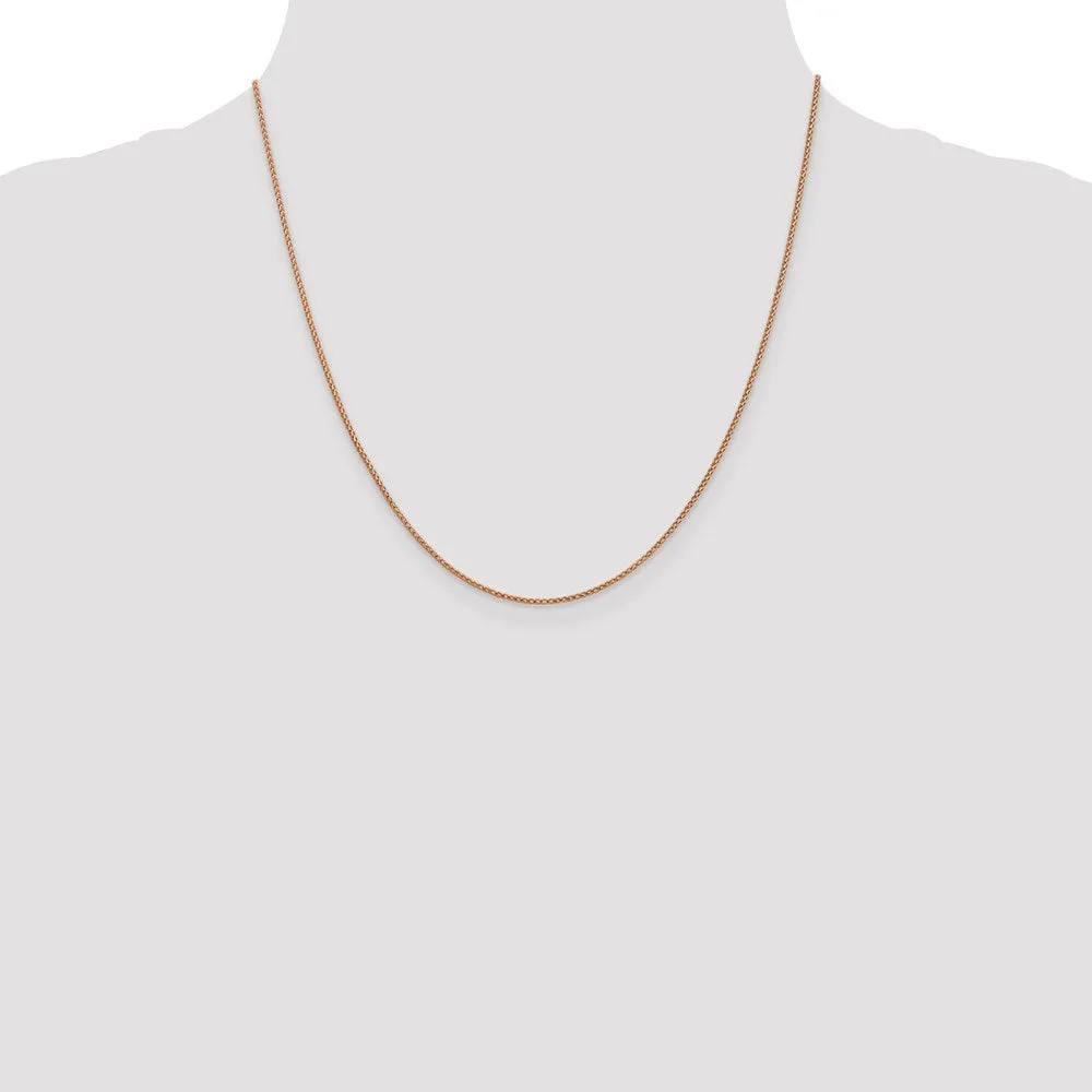 14K Rose Gold 1mm Dimond-cut Open Franco Chain