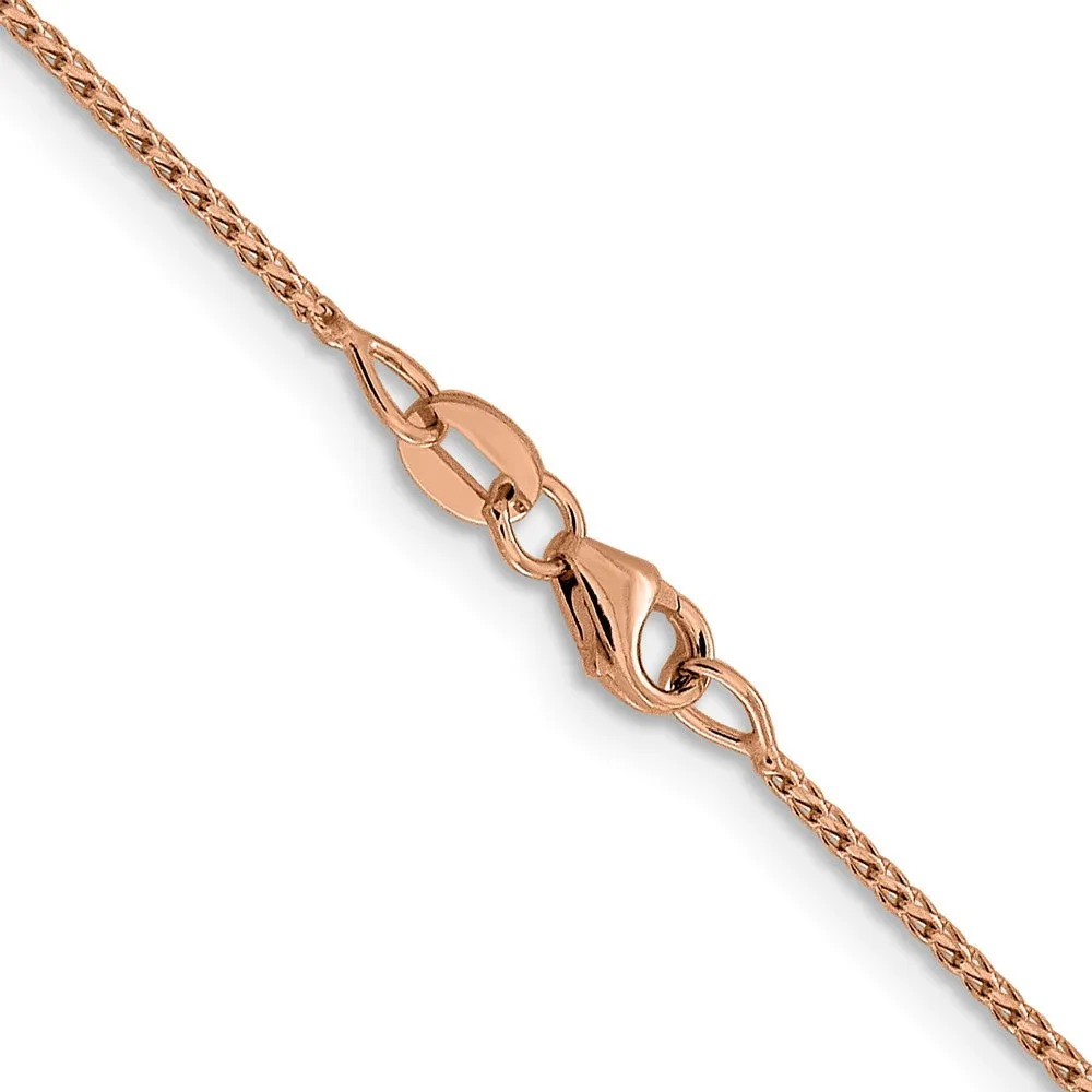 14K Rose Gold 1mm Dimond-cut Open Franco Chain