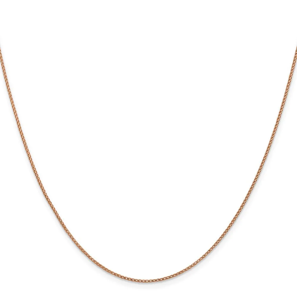 14K Rose Gold 1mm Dimond-cut Open Franco Chain