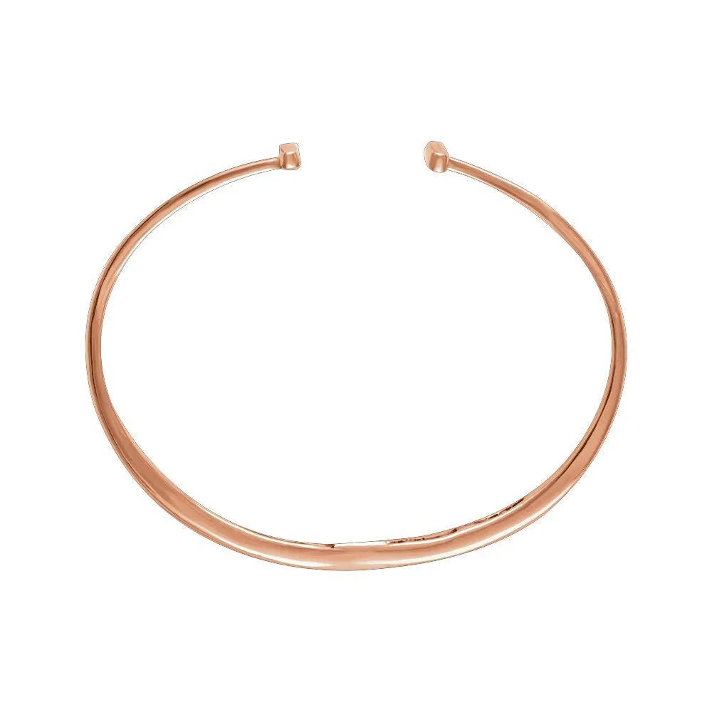 14k Rose Gold Hinged Cuff Bar Bracelet 7"