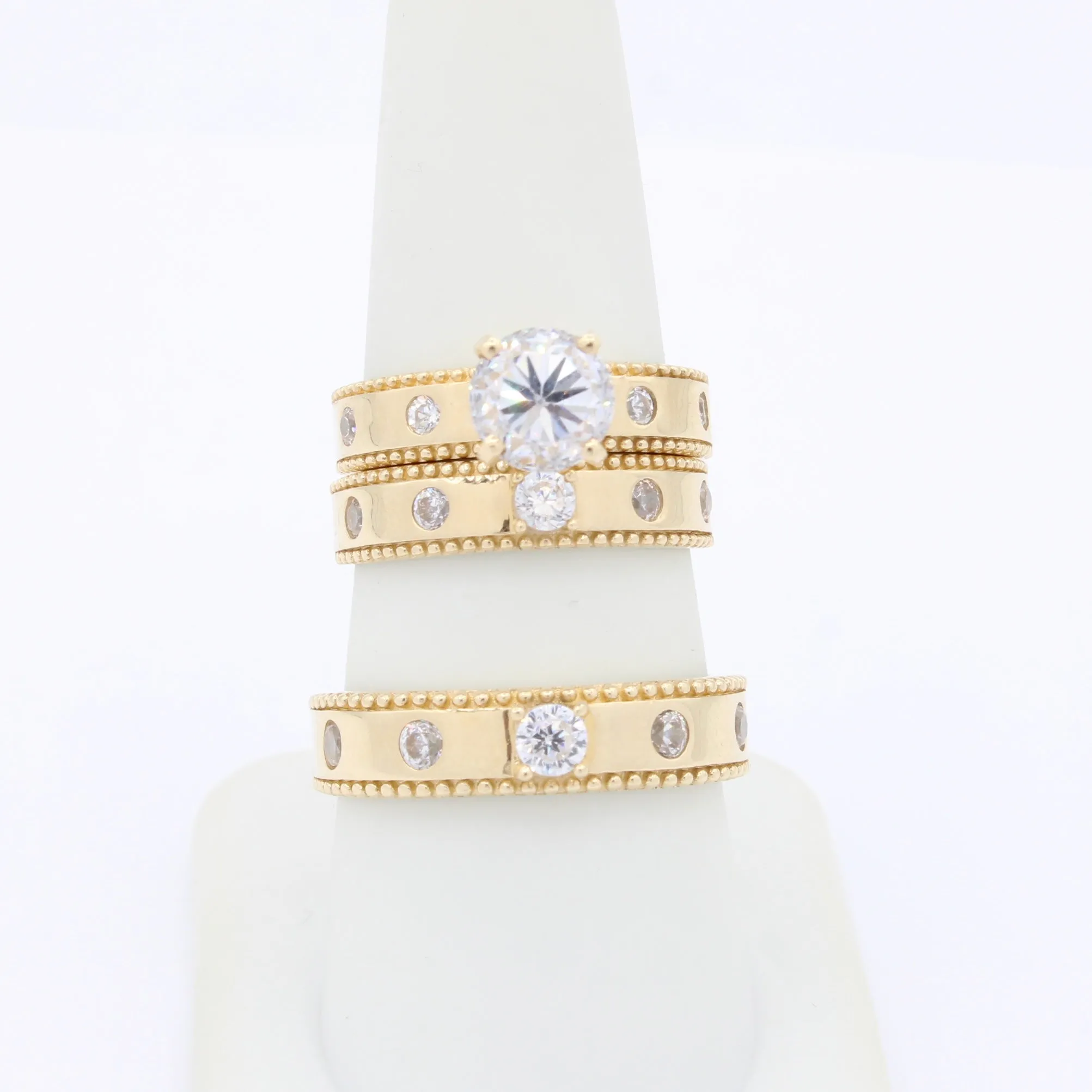 14k Wedding Trio CZ Set JTJ™
