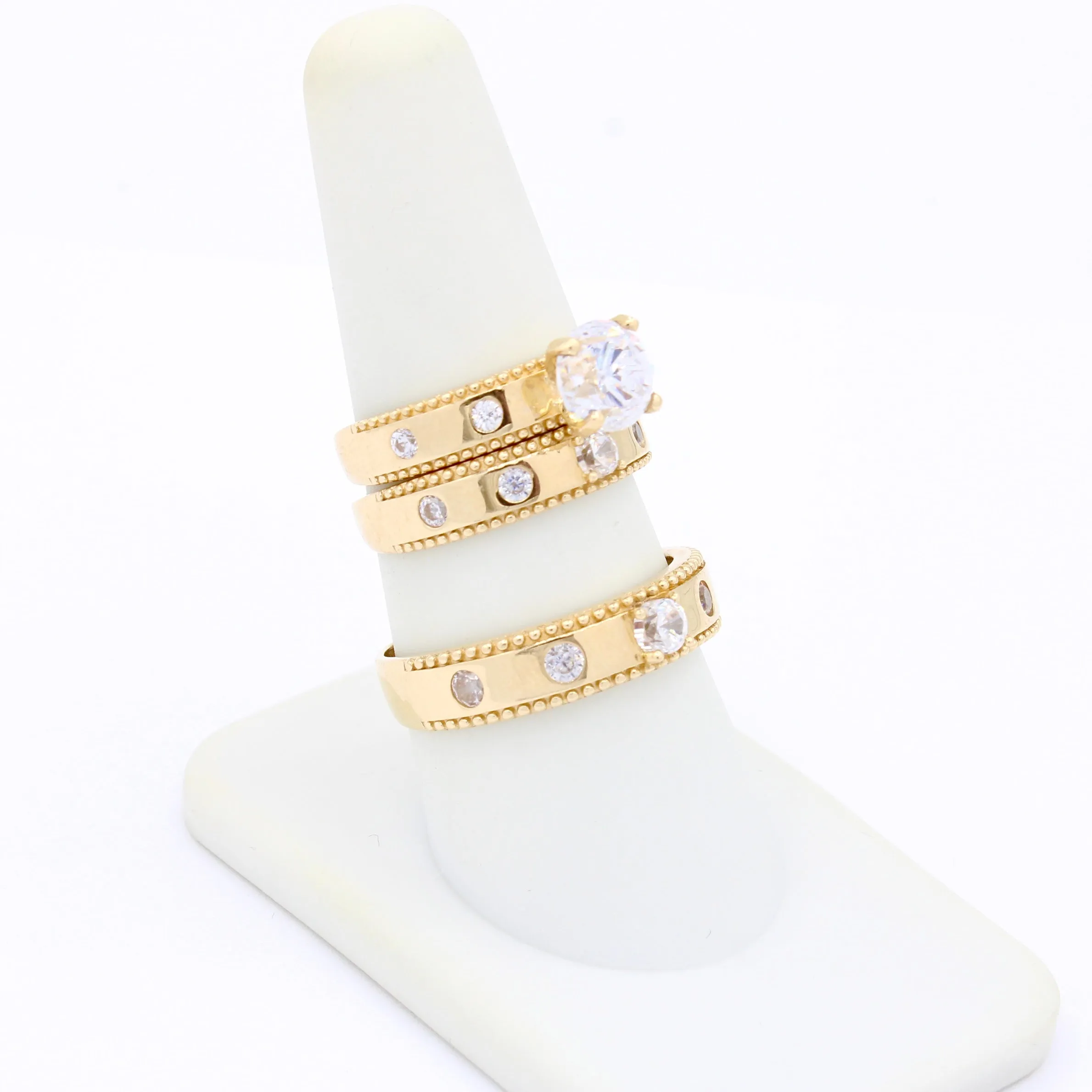 14k Wedding Trio CZ Set JTJ™