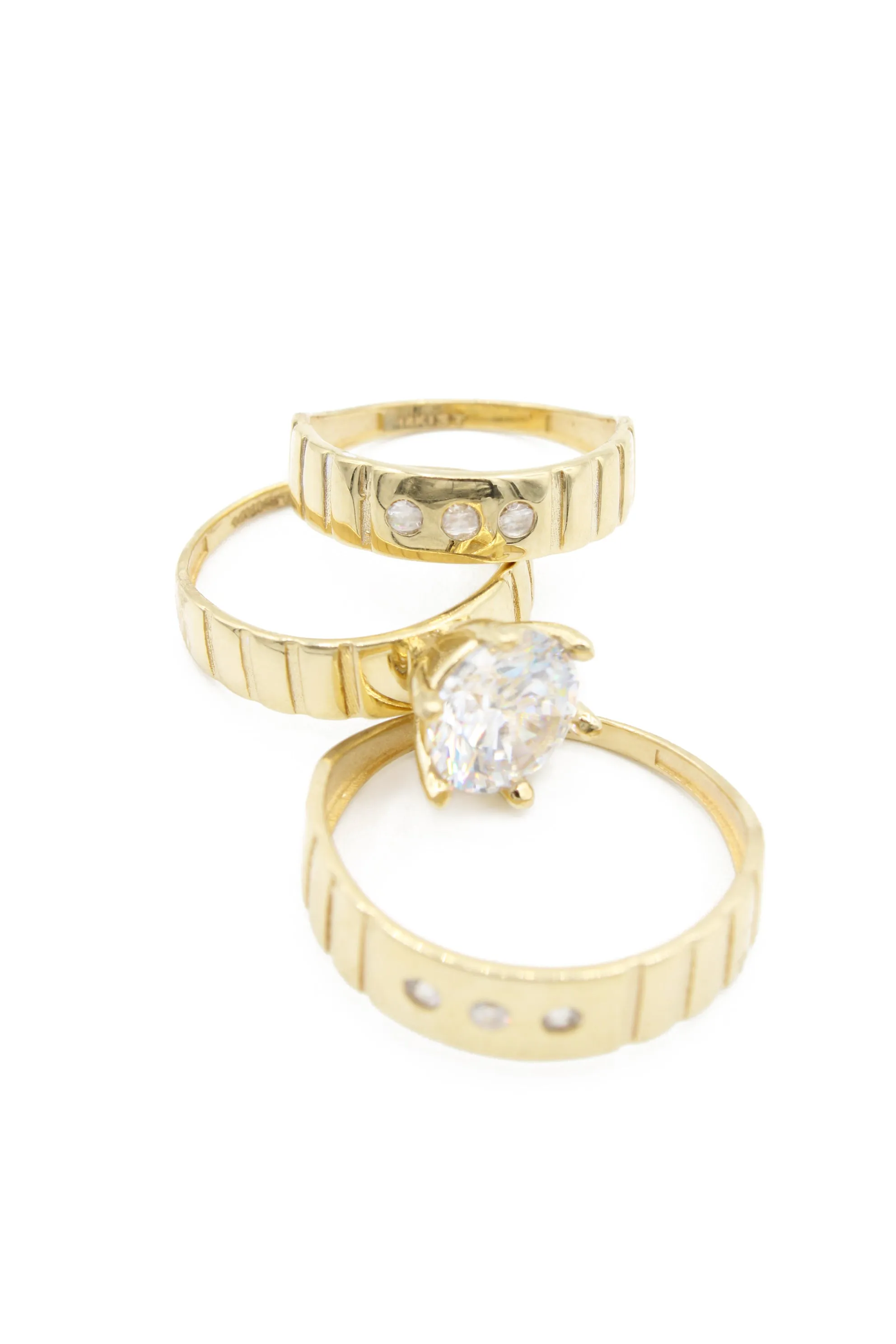 14k Wedding Trio Set CZ JTJ™