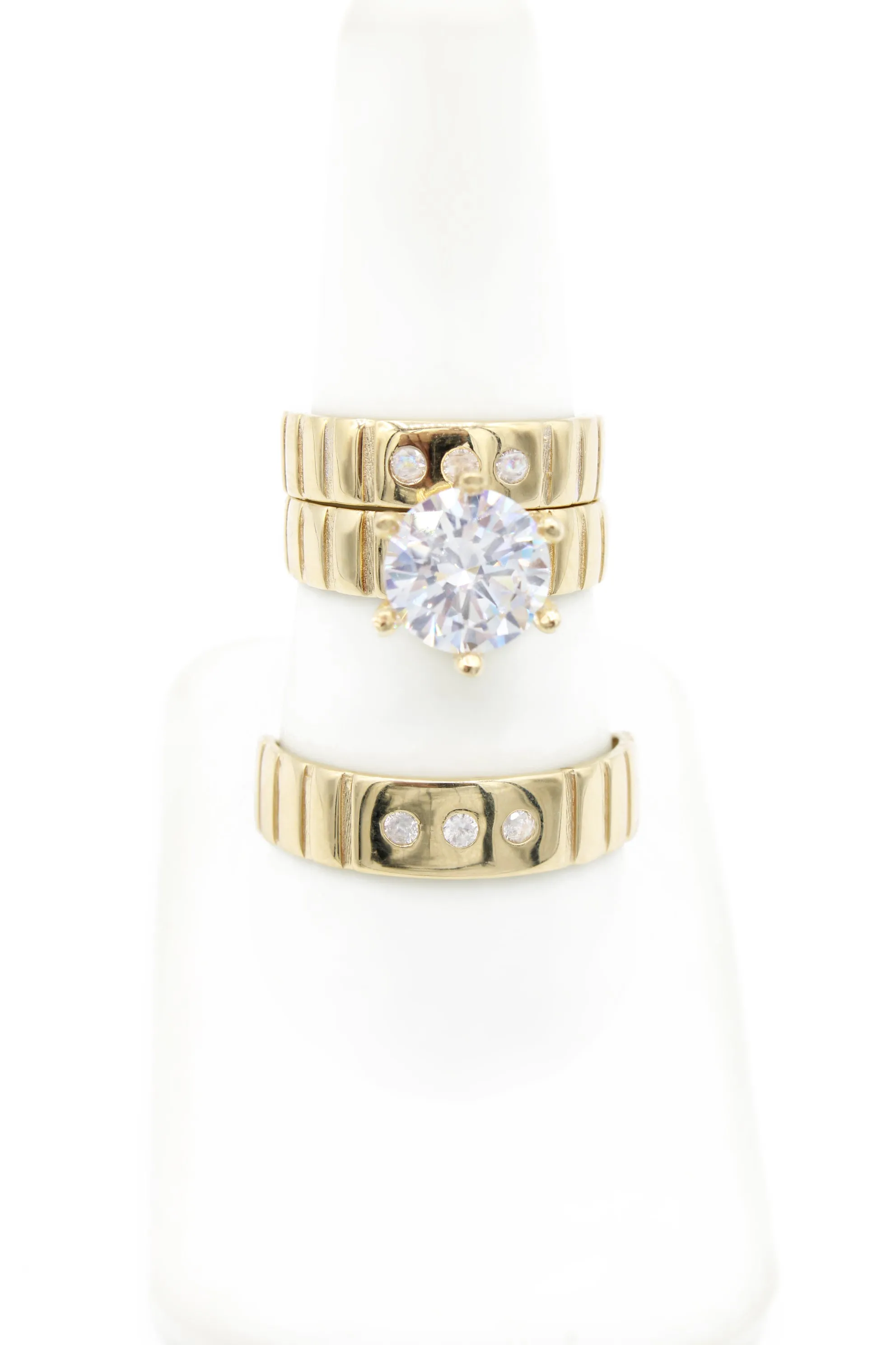 14k Wedding Trio Set CZ JTJ™