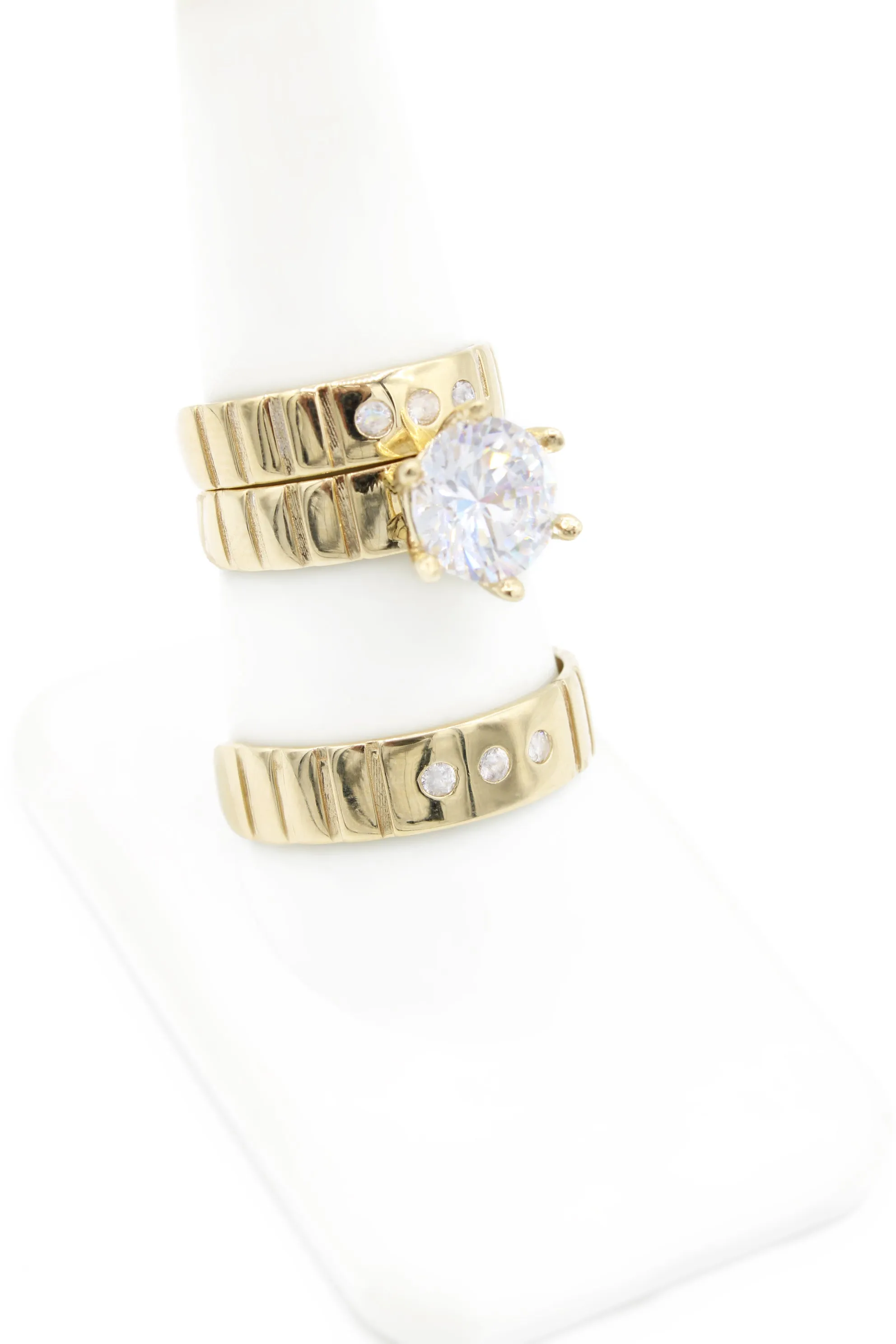 14k Wedding Trio Set CZ JTJ™