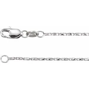 14K White 1 mm Raso 24" Chain