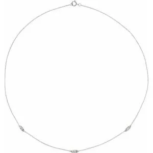 14K White 1/5 CTW Diamond 3-Station 16" Necklace