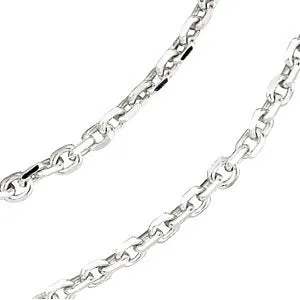 14k White Gold 1.75mm Solid Diamond-Cut Cable 7" Chain