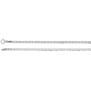 14k White Gold 2.25mm Anchor 7" Chain