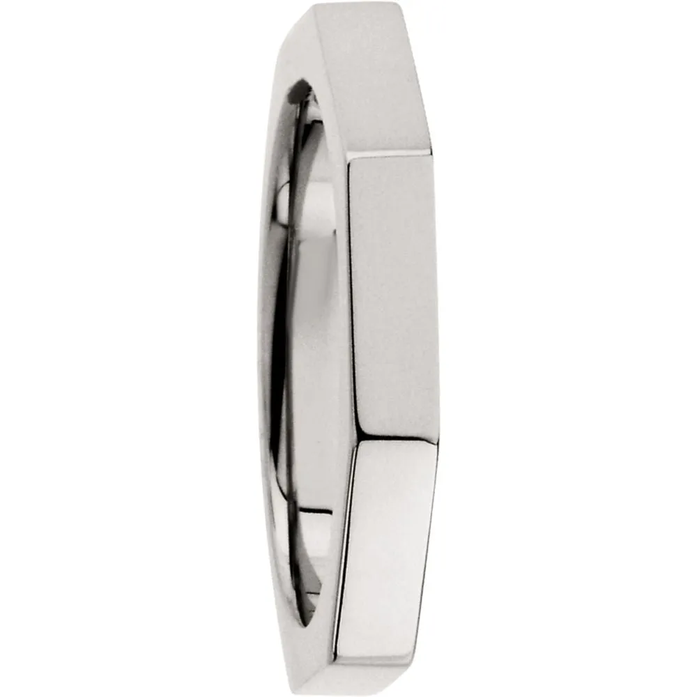 14k White Gold 3.75mm Octagon Band Size 11
