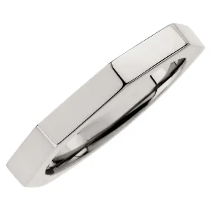 14k White Gold 3.75mm Octagon Band Size 11