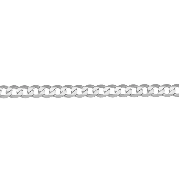 14K White Gold (3.7mm) Curb Bracelet 7"
